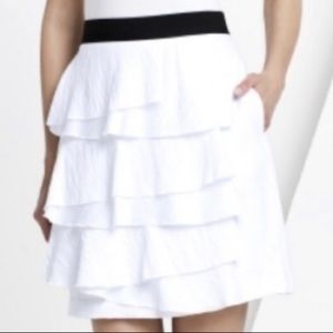 BCBG Maxazria White Ruffle Skirt size 8